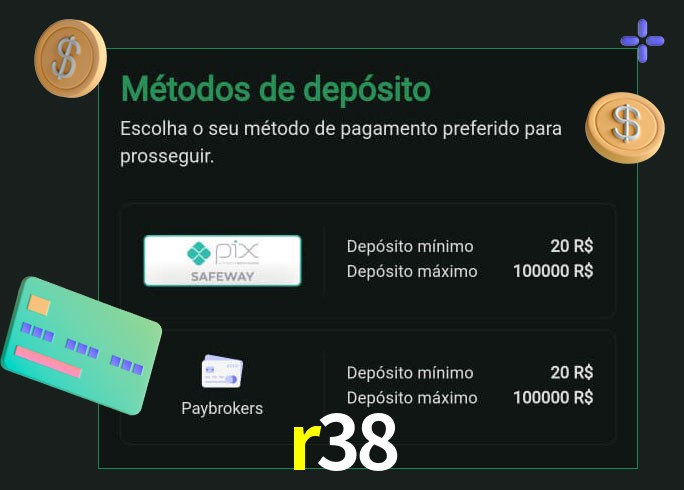 O cassino r38 oferece uma grande variedade de métodos de pagamento